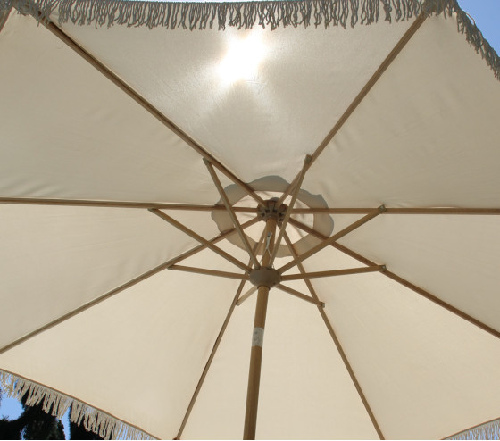 Ozalide SUNSET - Parasol Droit Avec Frange Ø2 7m - Crème