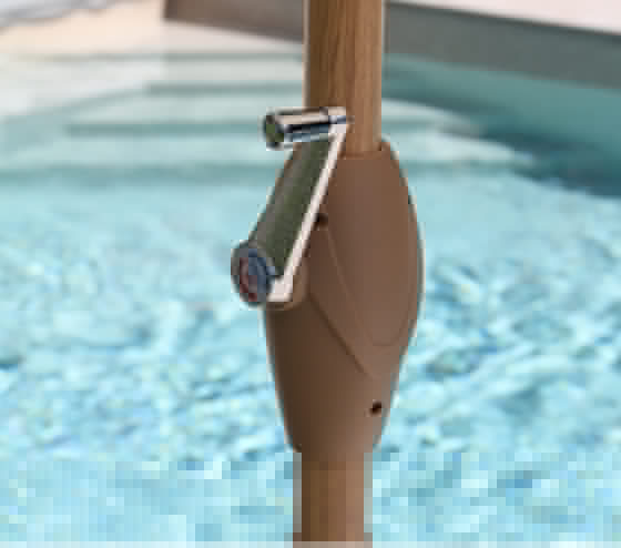 Ozalide SUNSET - Parasol Droit Avec Frange Ø2 7m - Crème