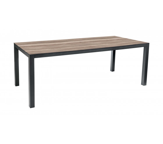 Ozalide TIMOR - Table De Jardin - 8 Places - Chêne Doré Et Nuit