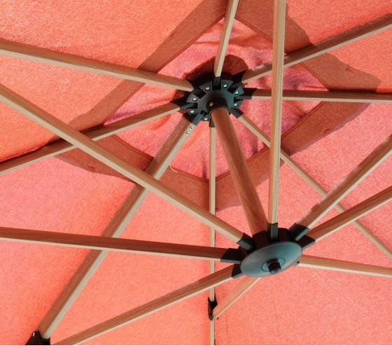 ozalide TOPAZE - Parasol déporté 4x3m - effet bois - Terracotta ozalide TOPAZE - Parasol déporté 4x3m - effet bois - Terracotta