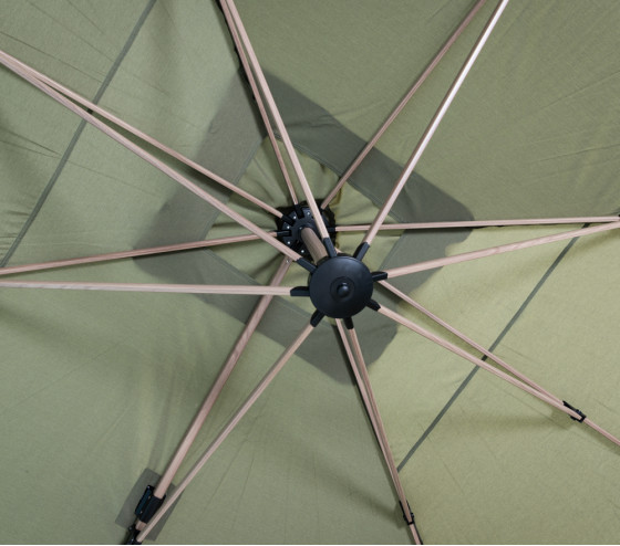 ozalide TOPAZE - Parasol déporté 4x3m - effet bois - Vert mélèze