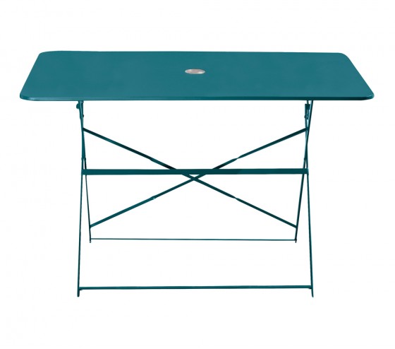 ozalide VENISE - Table de jardin pliante - 4 places - Bleu Canard