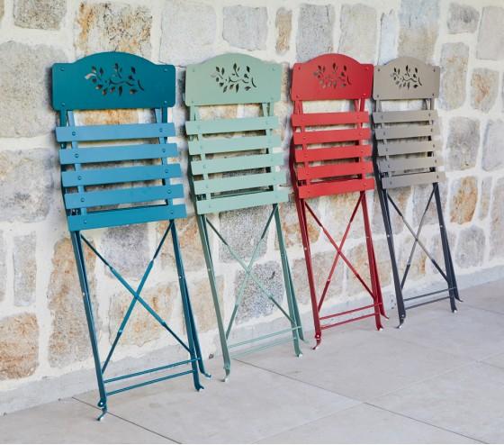 Ozalide VENONE - Ensemble Table Et Chaises De Jardin - 4 Places - Blanc