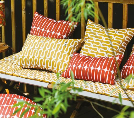 ozalide VIBRATION OCRE ROUGE - Lot de 2 coussins extérieur - 40x40x15