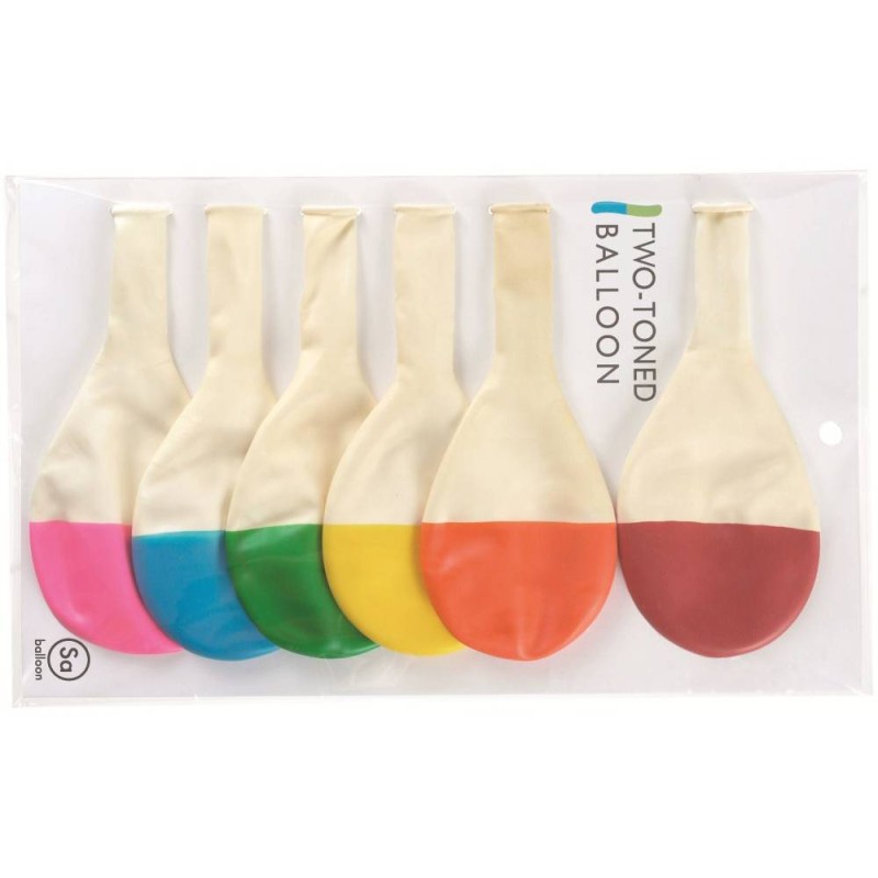 Pa Design 2 Pour 1 - Two Toned Balloon - 6 Ballons Gonflables Bicolores
