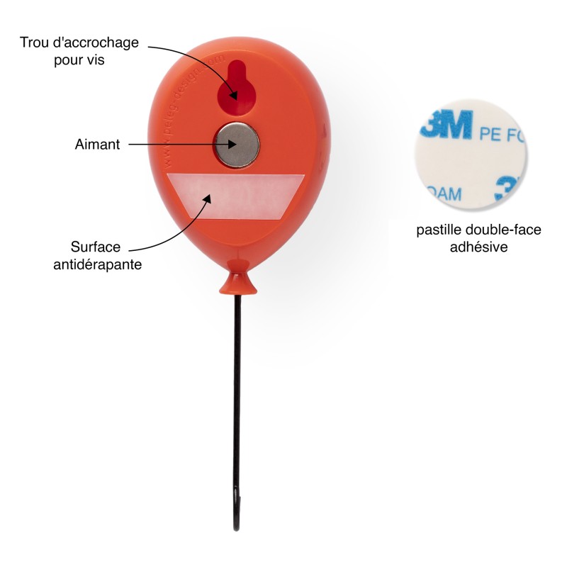 Pa Design Balloongers - 3 Mini-patères Ballon De Baudruche