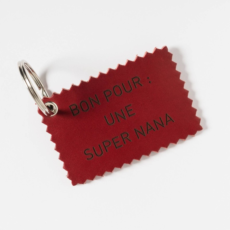 pa design BON POUR - porte clés en cuir - au choix des mots