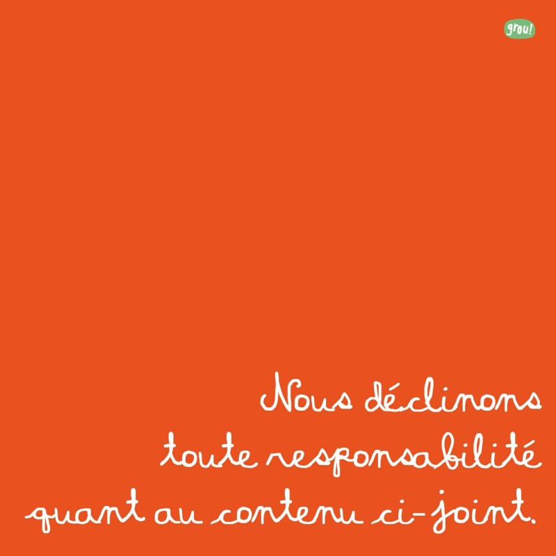 pa design Carte postale GROU N°28 - Nous déclinons toute responsabilité