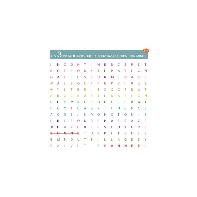 pa design Carte postale GROU N°34 - Trois premiers mots