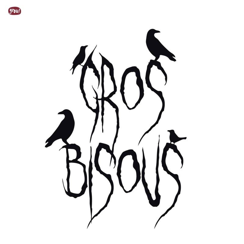 pa design Carte postale GROU N°45 - Gros bisous métal