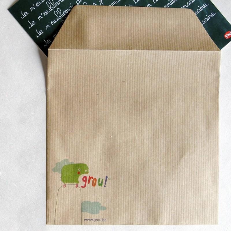 pa design Carte postale GROU N°44 - Coloriage merci