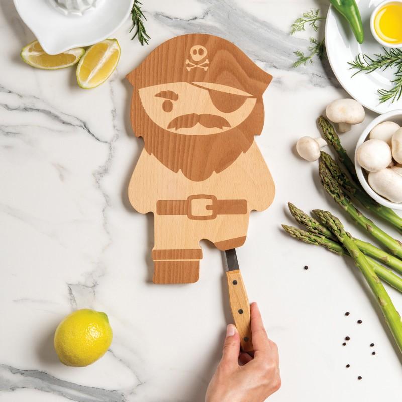 Pa Design Pirate Board - Planche En Bois Et Couteau