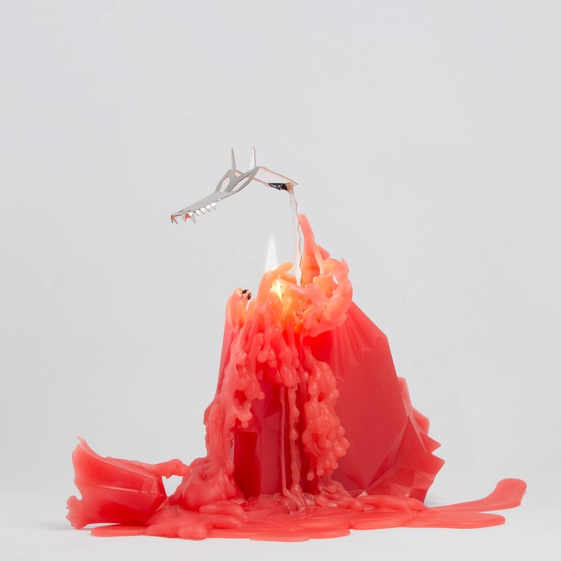 Pa Design Pyropet - Dreki - Bougie Dragon Avec Squelette Métal - Dernières Pièces