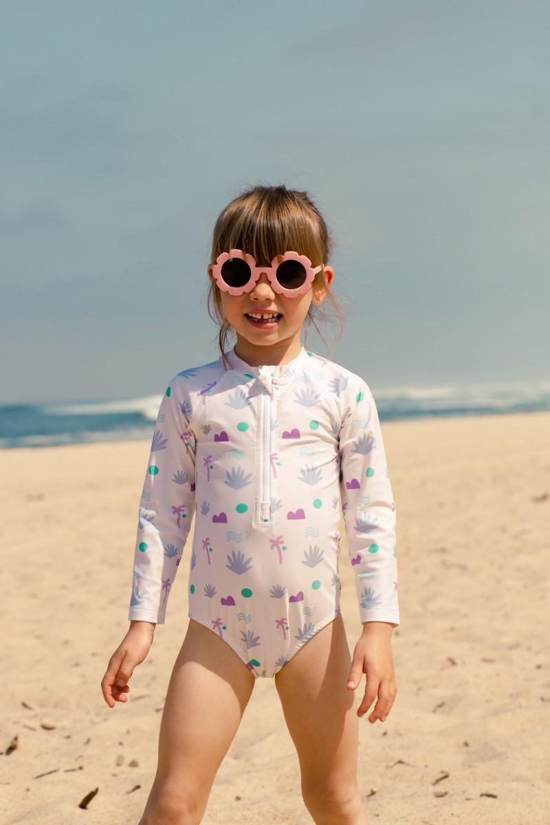 pantaï Maillot de bain palmier violet