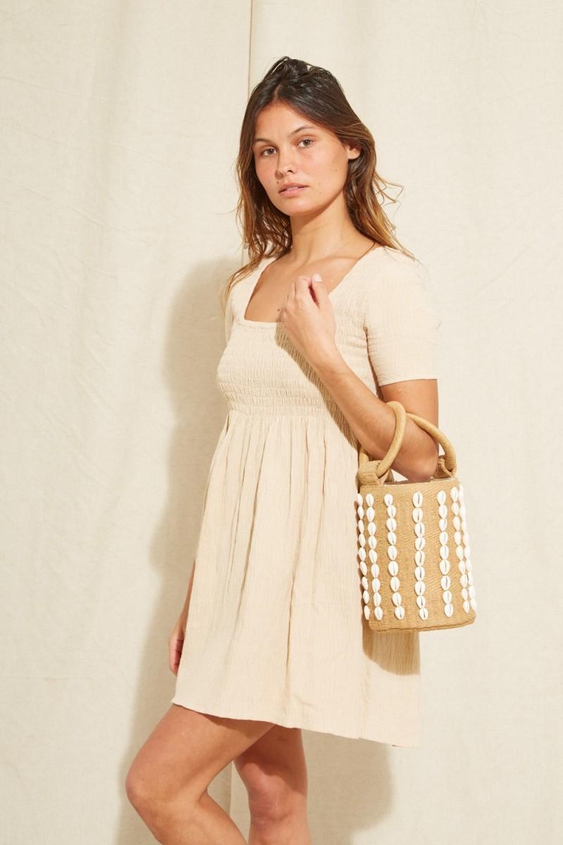 Pantaï Sac Raffia Seashell