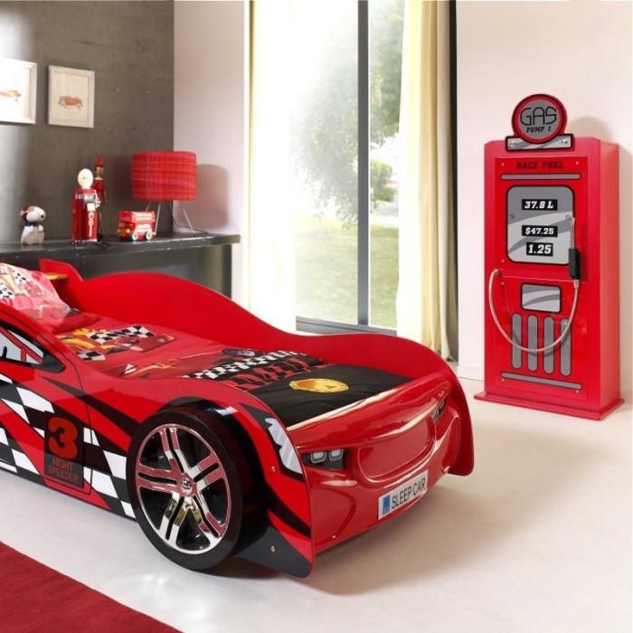 Paris Prix Armoire 1 Porte "Pompe à Essence" 50cm Rouge