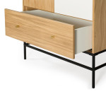 Paris Prix Armoire 2 Portes & 1 Tiroir "Flo" 190cm Chêne & Blanc