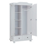 Paris Prix Armoire 2 Portes & 2 Tiroirs "Cama" 198cm Blanc