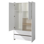Paris Prix Armoire 2 Portes & 2 Tiroirs "Kiddy" 90cm Blanc