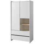 paris prix Armoire 2 Portes & 2 Tiroirs "Kiddy" 90cm Blanc