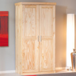 Paris Prix Armoire 2 Portes Bois Massif "Angel" 190cm Naturel