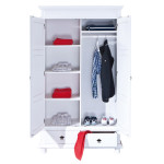 Paris Prix Armoire 2 Portes En Bois "Coraze" 199cm Blanc