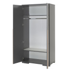 Paris Prix Armoire 2 Portes "London" 195cm Gris Anthracite