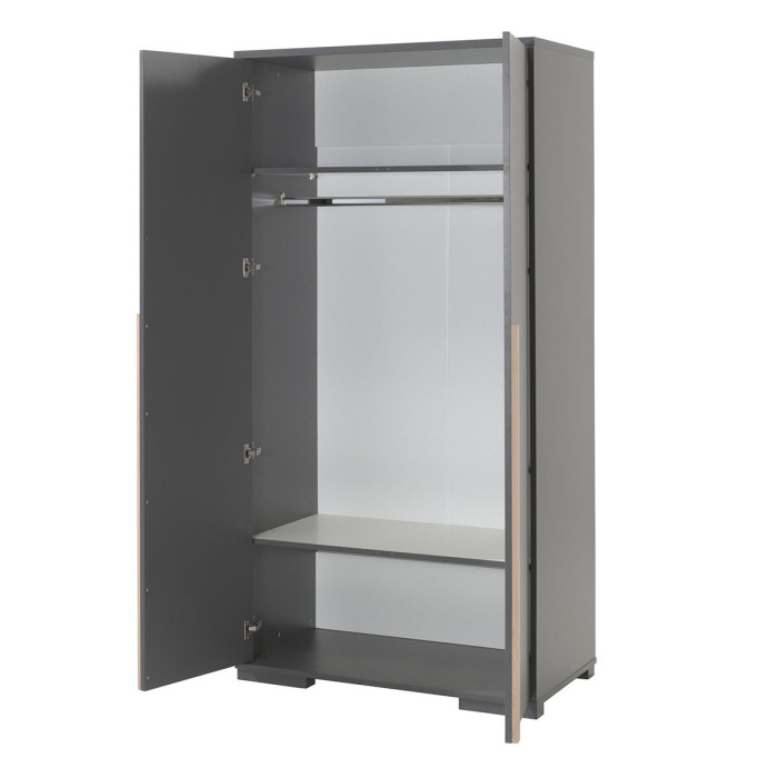 Paris Prix Armoire 2 Portes "London" 195cm Gris Anthracite