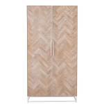Paris Prix Armoire 2 Portes "Miraza" 185cm Naturel & Blanc