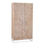 paris prix Armoire 2 Portes "Miraza" 185cm Naturel & Blanc
