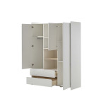 Paris Prix Armoire 3 Portes & 2 Tiroirs "Kiddy" 190cm Blanc