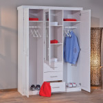 Paris Prix Armoire 3 Portes & 3 Tiroirs "Angel" 190cm Blanc
