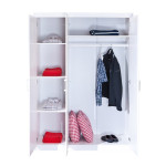 Paris Prix Armoire 3 Portes Bois Massif "Angel" 190cm Blanc
