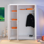 Paris Prix Armoire 3 Portes Bois Massif "Angel" 190cm Blanc