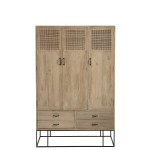 Paris Prix Armoire 3 Portes En Bois "Bombay" 115cm Naturel