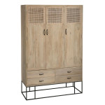 paris prix Armoire 3 Portes en Bois "Bombay" 115cm Naturel