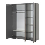 Paris Prix Armoire 3 Portes "London" 195cm Gris Anthracite