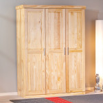 Paris Prix Armoire Bois 3 Portes "Angel" 190cm Naturel