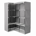 Paris Prix Armoire D'Angle Penderie "11 Compartiments" 169cm Gris
