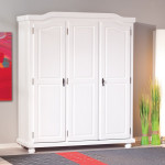 Paris Prix Armoire En Bois 3 Portes "Cardaillac" 150cm Blanc