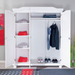 Paris Prix Armoire En Bois 3 Portes "Cardaillac" 150cm Blanc