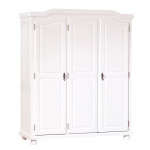 paris prix Armoire en Bois 3 Portes "Cardaillac" 150cm Blanc