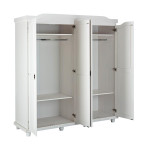 Paris Prix Armoire En Pin Massif Laqué "Ilya" 197cm Blanc