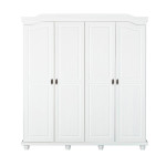 Paris Prix Armoire En Pin Massif Laqué "Ilya" 197cm Blanc