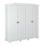 paris prix Armoire en Pin Massif Laqué "Ilya" 197cm Blanc