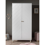 Paris Prix Armoire Enfant 2 Portes "Billy" 200cm Blanc
