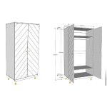 Paris Prix Armoire Enfant 2 Portes "Billy" 200cm Blanc