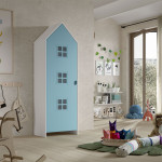Paris Prix Armoire Enfant Maison "Casami Bruges" 171cm Bleu