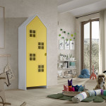 Paris Prix Armoire Enfant Maison "Casami Bruges" 171cm Jaune