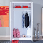 Paris Prix Armoire Penderie 2 Portes "Angel" 190cm Blanc